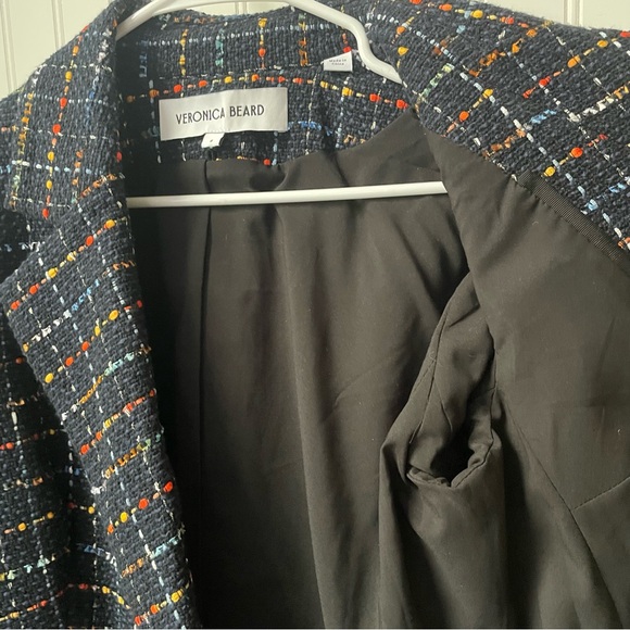 Veronica Beard Women's Rumer Dickey Tweed Jacket Coat Navy Multi Blue Size 8 - Picture 8 of 10
